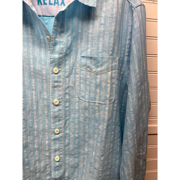 Tommy Bahama Relax Linen Blend Button Down Long Sleeve Shirt Size - Picture 4 of 13